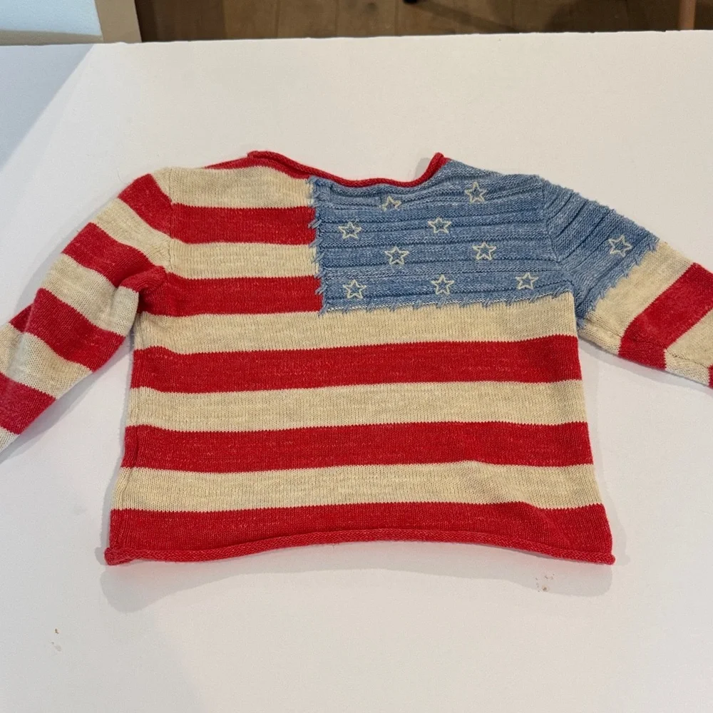 Ralph‎ Lauren Polo Toddler Patriotic Sweater knit Rare 2T USA  Hand Stitch